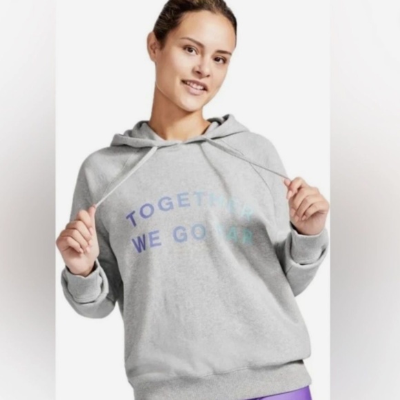 SPIRITUAL GANGSTER PELETON COLLAB WOMENS TOGETHER WE GO FAR GRAY HOODIE MEDIUM - Picture 1 of 6